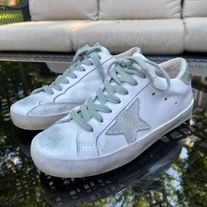 Golden Goose Superstar Sneakers - White Leather Upper Suede Star Metal Lettering